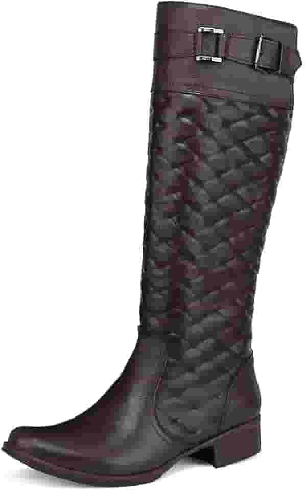 Bota Feminina Montaria Cano Alto Bordado Metalasse Couro Legitimo