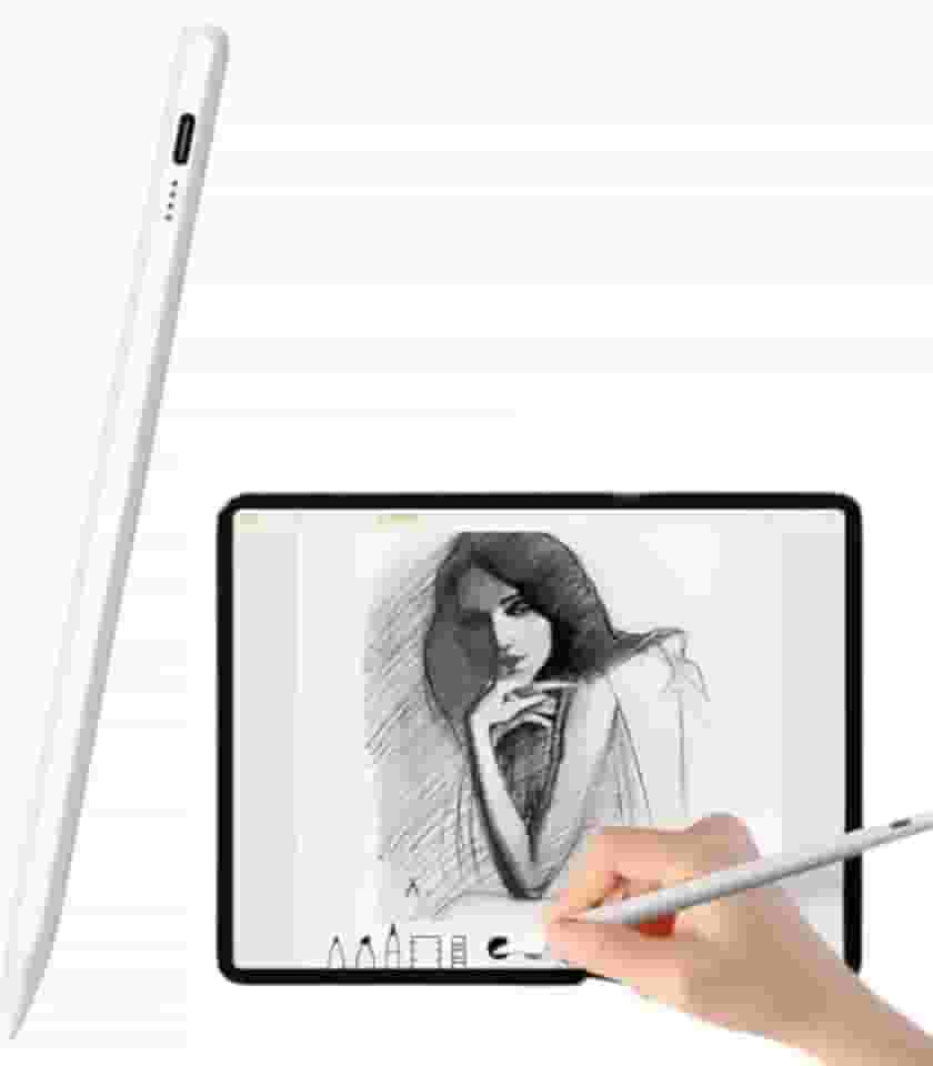 Caneta Touch Stylus Compatível com iPad Android IOS e Celulares Alta Precisão para Desenho Digital e Escrita Ponta Sensível + Ímã Integrado Modelo Profissional