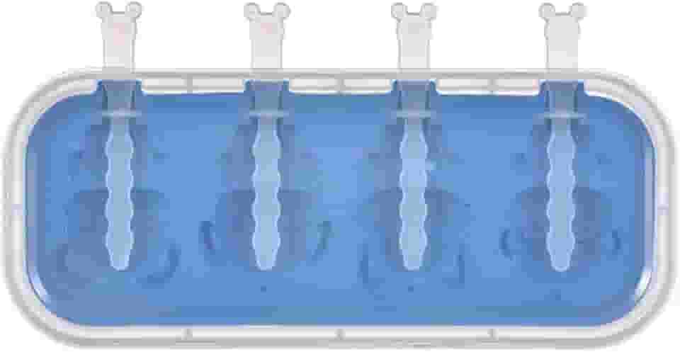 Máquina de picolé, molde caseiro reutilizável de picolé de 4 grelhas, molde de picolé de silicone de grau alimentício, molde de sorvete infantil de fácil liberação, máquina de picolé