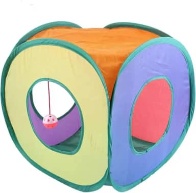 Túnel Pet Dobrável para Gatos Em Cubo Brinquedo Interativo, Portátil, Colorido Com Saídas Divertidas FONSES