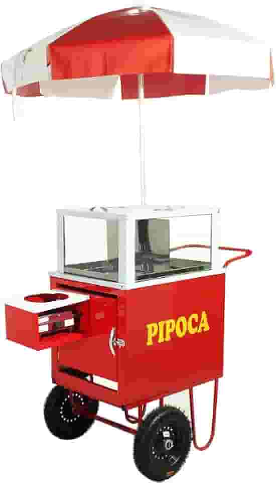 Carrinho de pipoca doce e salgada abertura superior guarda sol Mod 4215