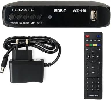 Conversor Digital Tomate MCD-666 Full HD + Antena Inclusa Gravador USB, Time Shift, Compatível com TVs Antigas e Novas