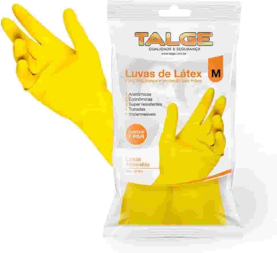 Luva de Látex Amarela para Limpeza Tamanho M – 1 Unidade – Conforto e Proteção em Atividades Domésticas e Profissionais
