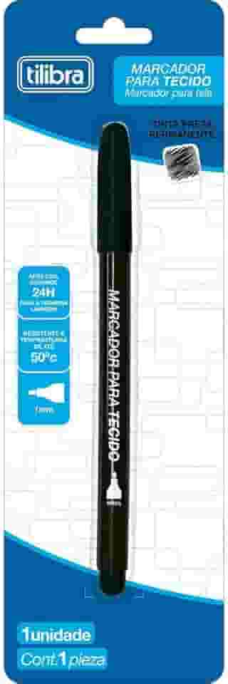 Tilibra - Marcador Permanente para Tecido Preto - Blister com 1 unidade