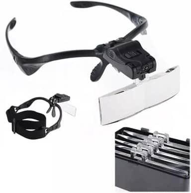 Lupa De Cabeça Profissional Óculos Leitura 2 Leds 5 Lentes Aumento CBRN20720 - Commerce Brasil