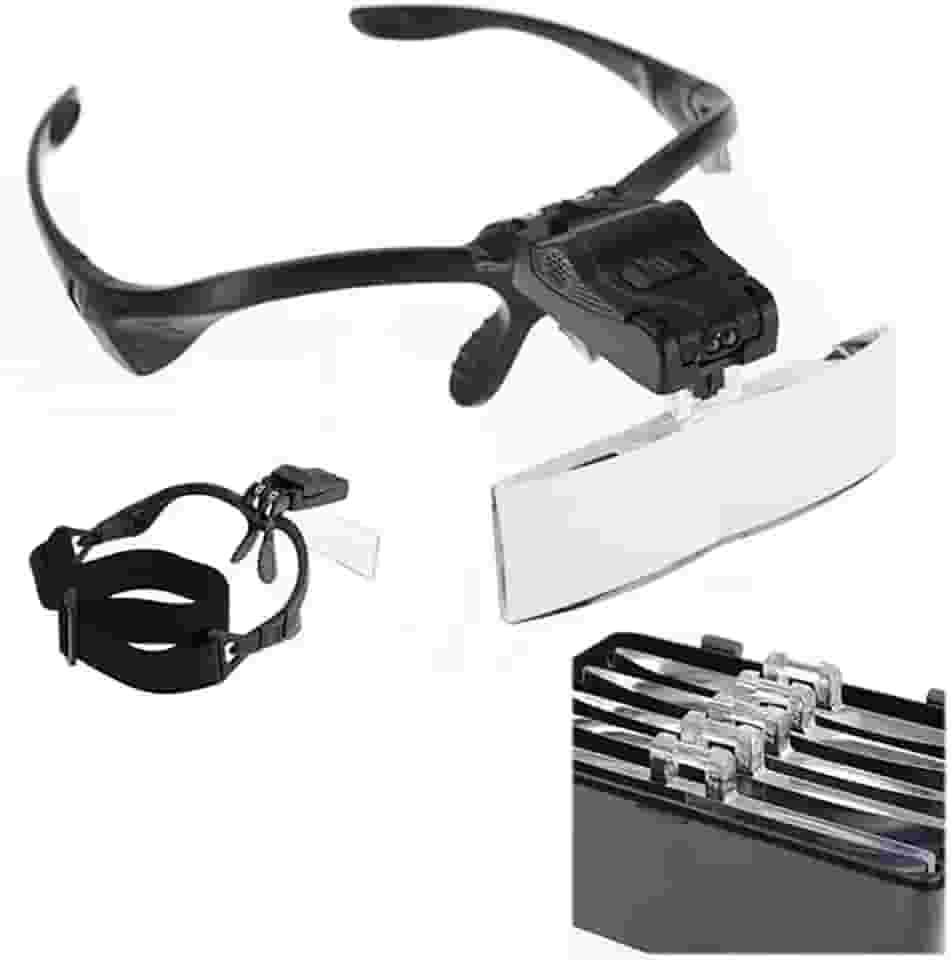 Lupa De Cabeça Profissional Óculos Leitura 2 Leds 5 Lentes Aumento CBRN20720 - Commerce Brasil