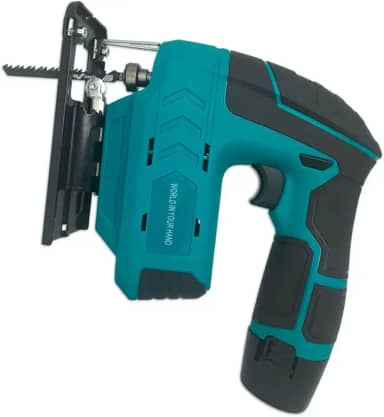 Serra Eletrica Tico Tico Portátil 12v 500w 65mm 2200rpm Carregador Bivolt 2 Baterias 1500mah 3 Serras Madeira E Metal