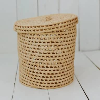 Cesto Organizador em Palha Natural Para Roupas - Tam 38x38