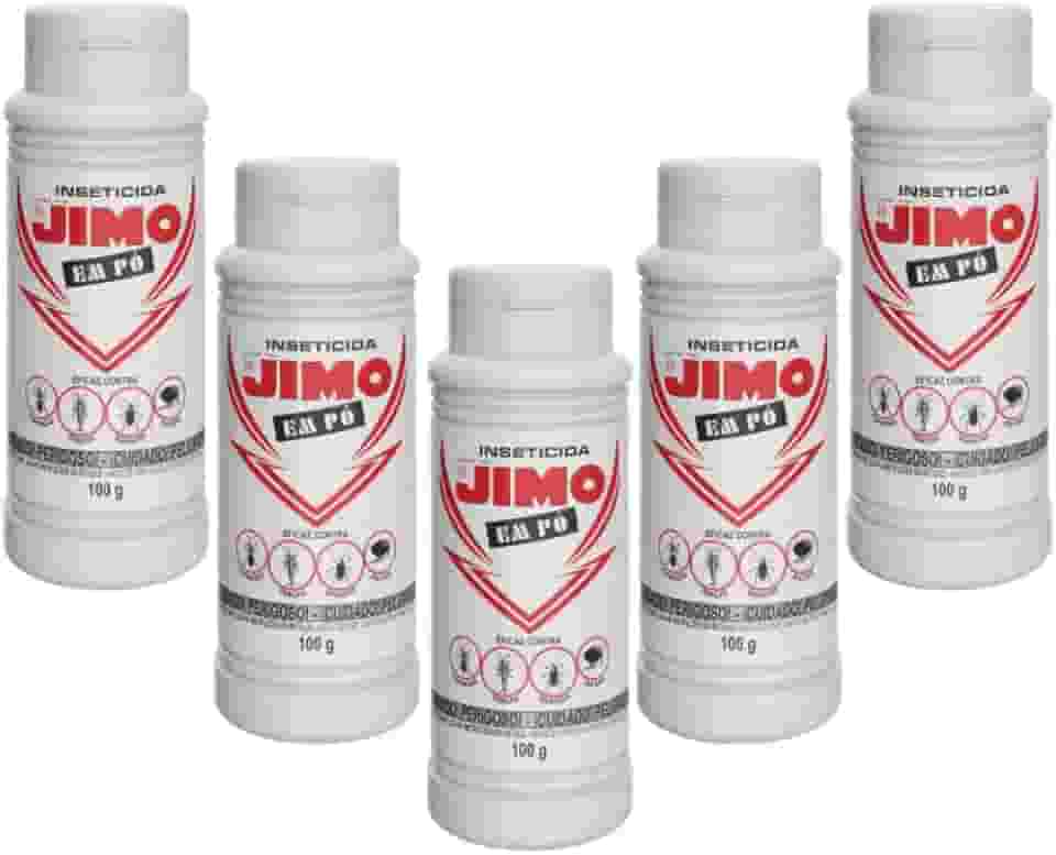 Kit com 5 Inseticida Jimo em Pó Elimina Formigas Traças Baratas Pulgas Formigas De Longa Duração
