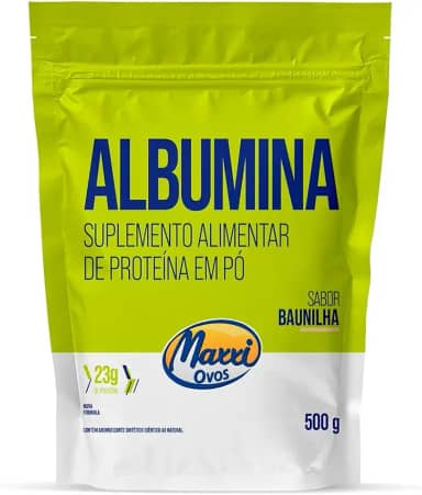 Albumina MaxxiOvos 500g - Clara de Ovo Desidratada - Suplementos Alimentar de Proteina em Pó (Baunilha)