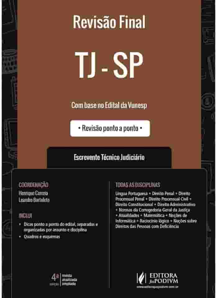 Revisão Final - TJ-SP - Escrevente Técnico Judiciário - Dicas Ponto a Ponto do Edital (2023)