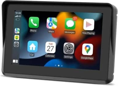 Multimídia MP5 para Moto 5” Touch IPS Bluetooth CarPlay Android Auto Resistente Água IP67 GPS Preto