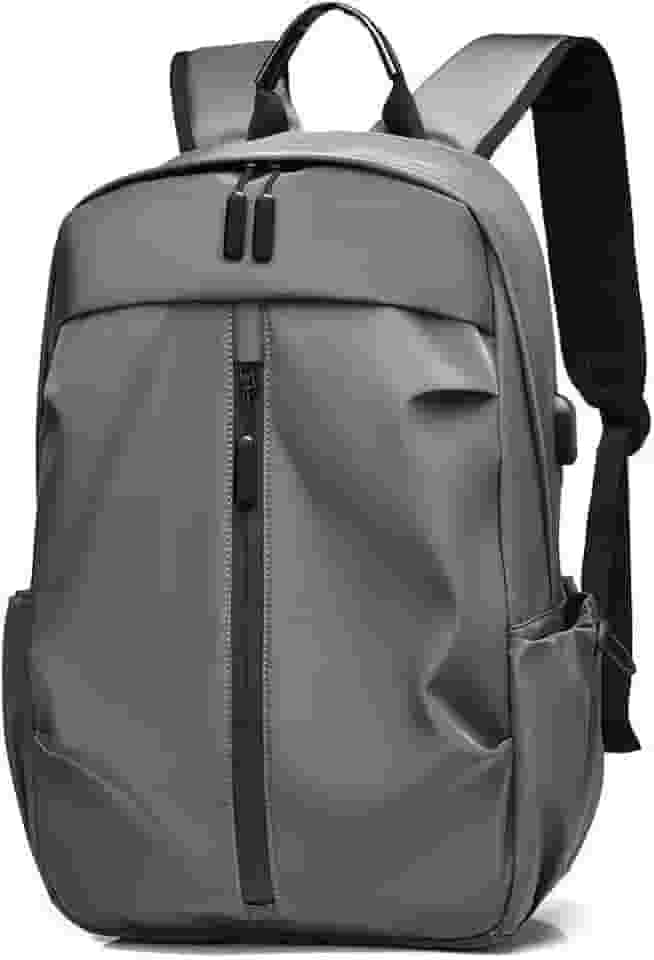 Mochila Viagem ExpansíVel,Mochila Masculina E FemininaversáTil Leve De 20l Escolar Resistente Com Compartimento Para Laptop De Carregamento Usb (Cinza)