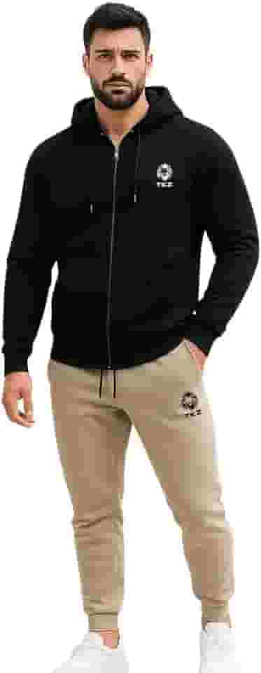 Conjunto Moletom Masculino Premium Blusa com Zíper e Capuz Calça Jogger Estilo Casual