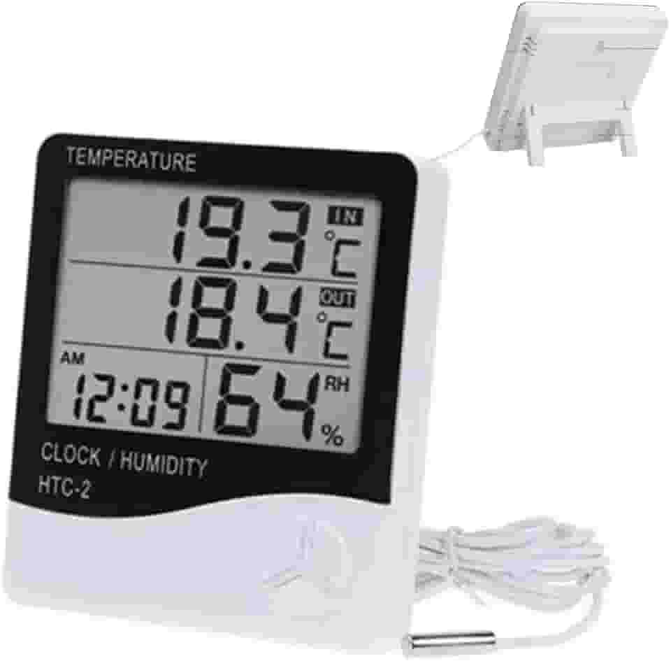 Higrômetro Digital com Termômetro LCD | Medidor de Umidade e Temperatura | Display Grande | Uso Interno | Precisão e Resposta Rápida | Para Casa, Escritório, Quarto e Ambientes Sensíveis