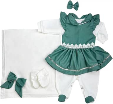 Saída Maternidade Menina Lavínia 05 Peças Roupas de Bebê