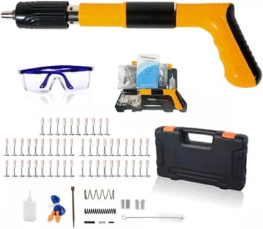 Pistola de pino fixação prego ação direta finca pinos e 50 pinos (laranja)