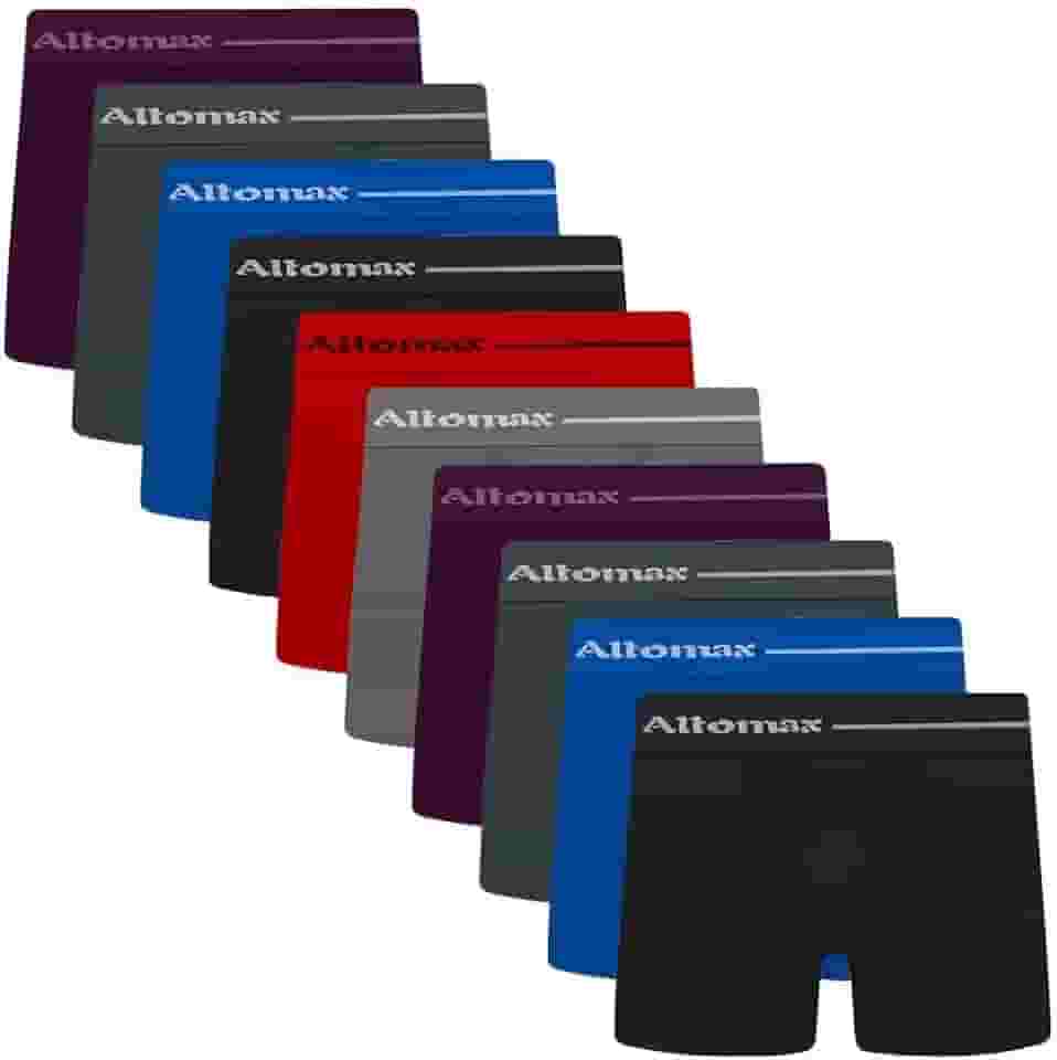Kit 10 Cuecas Boxer Altomax Microfibra Box Sortida