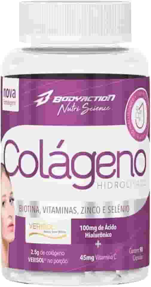 Colageno Verisol Hidrolisado com Acido Hialuronico 90 caps Bodyaction MP