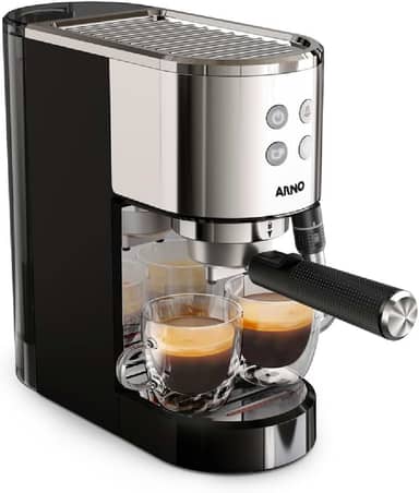 Máquina de Café Espresso Arno Virtuoso+ CESP, 15 Bars de Pressão, Thermoblock, Bico Vaporizador 2 em 1, Painel Intuitivo, Acabamento em Aço Inox e Acessórios de Barista, 220V