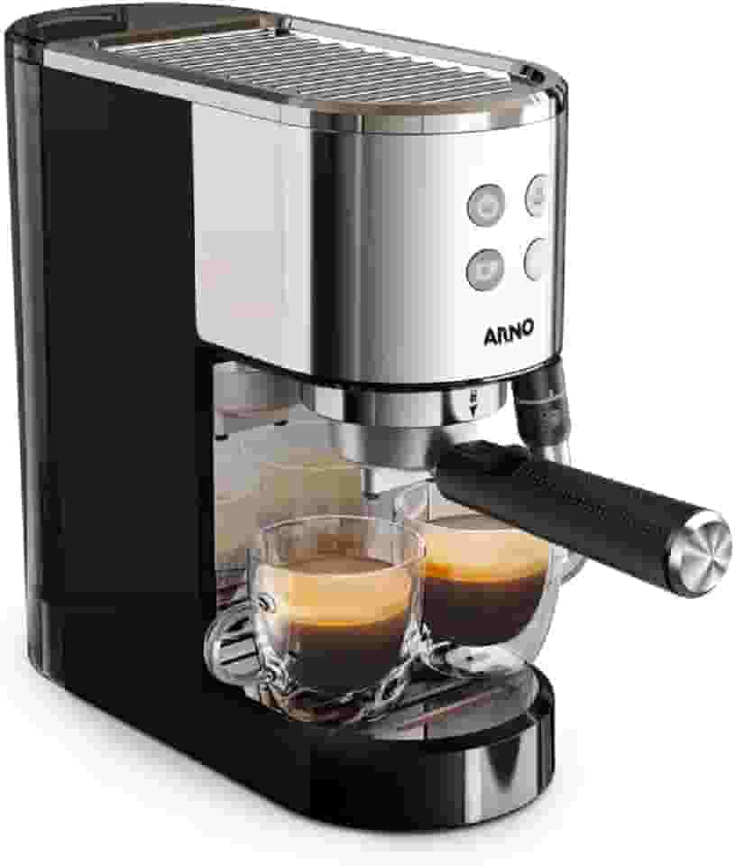 Máquina de Café Espresso Arno Virtuoso+ CESP, 15 Bars de Pressão, Thermoblock, Bico Vaporizador 2 em 1, Painel Intuitivo, Acabamento em Aço Inox e Acessórios de Barista, 220V