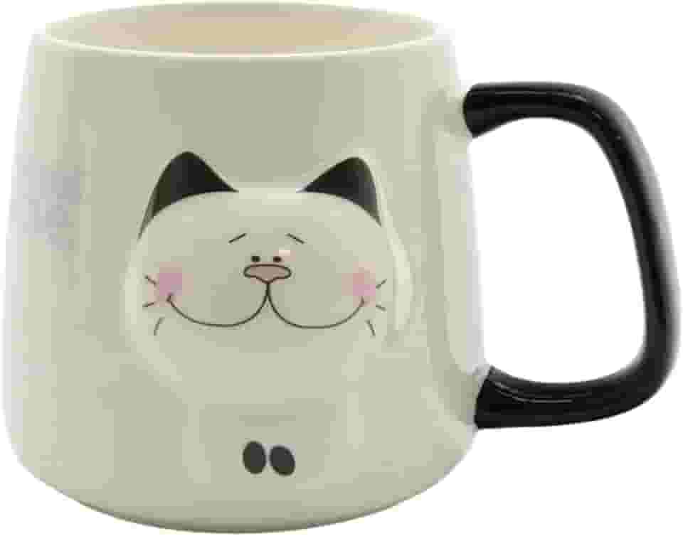 Caneca De Cerâmica Gato Gatinho 3D 400ml Decoração Presente Aniversário Lembrancinha (Gatinho Preto)