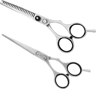 Kit Tesoura Profissional Dentada Reta Cabeleireiro Barbeiro