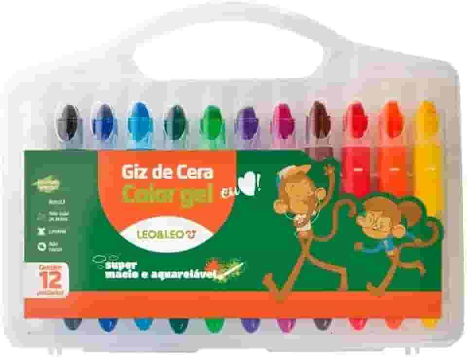 Giz de Cera Color Gel 12 Cores Und Leoeleo