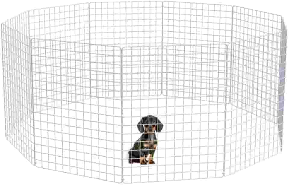Cercado Móvel Pet Grande Dobrável para Cachorros Pequeno e Médio Porte Coelho 80cm Altura Cercadinho Articulado Portátil (BRANCO, 10 TELAS)