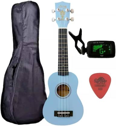 Ukulele Azul Seven Soprano Suk-07 LB + Capa e Afinador