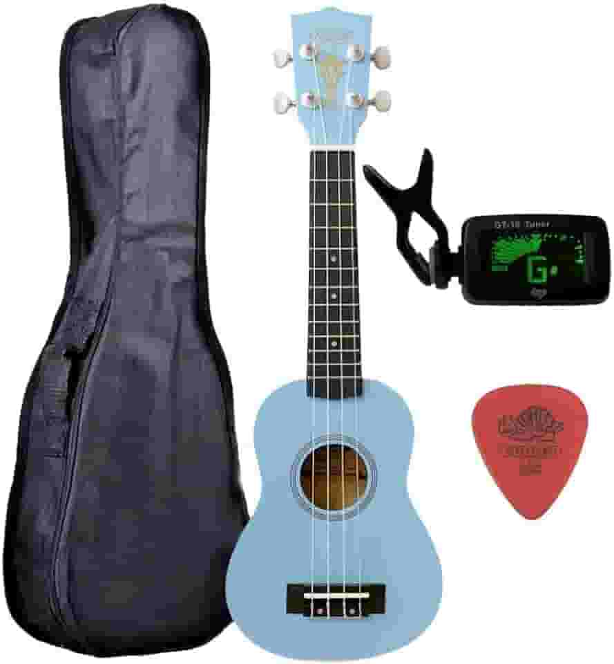 Ukulele Azul Seven Soprano Suk-07 LB + Capa e Afinador