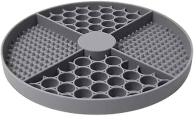 Tapete Lamber/Comedouro de Silicone Pet Life NT-13 para Cães/Gatos, 4 Seções, Alimentação Lenta, Design Prático, Cor Cinza