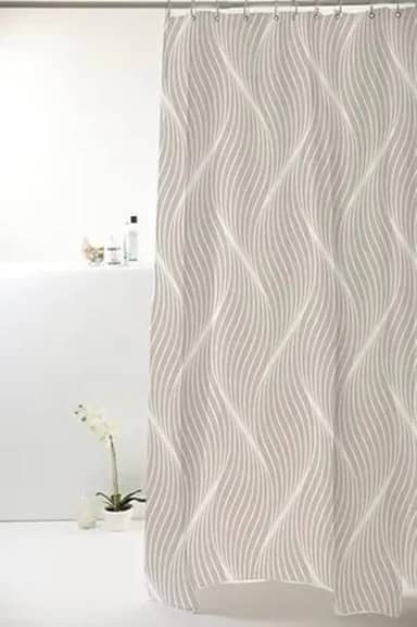 CORTINA BOX POLIESTER 1.98X1.80M ONDAS CINZA 828908