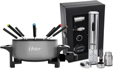 Kit Vinho e Panela Elétrica de Fondue Oster Cinza - 127V