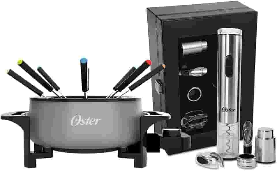 Kit Vinho e Panela Elétrica de Fondue Oster Cinza - 127V