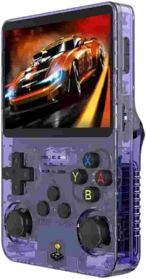 Game Portátil R36s Tela IPS 3.5 64GB 15 Mil jogos (Roxo)