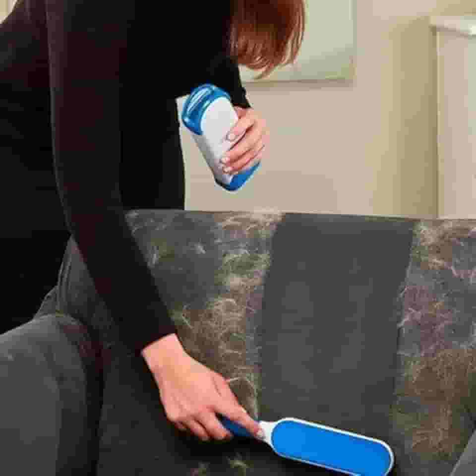 Escova Tira Pelos Dupla Face com Depósito Portátil Para Cachorros Gatos Pets Remove Pelos de Roupas Sofá Cama Estofado Banco de Carro Fácil de Usar Reutilizável