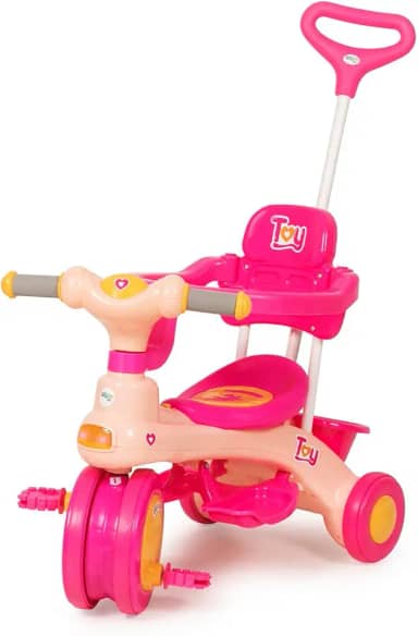 Triciclo Infantil Toy Empurrador Com Guia Até 30kg Rosa Urban Baby