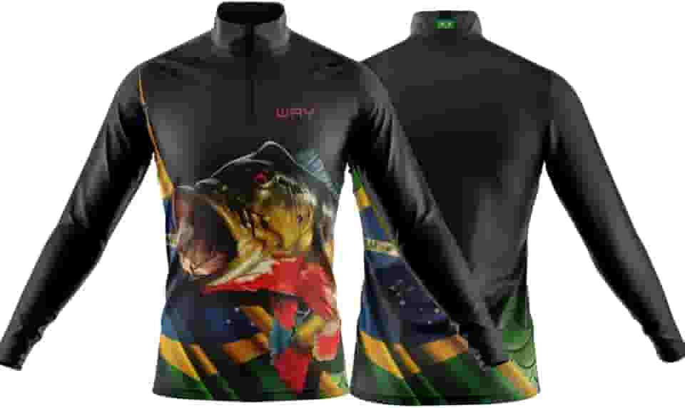 Camiseta de Pesca Masculina Proteção UV 50 Solar Camisa De pescaria