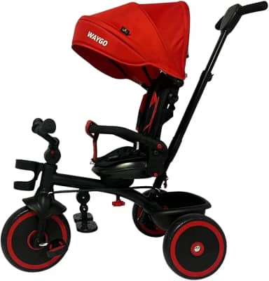 Triciclo Infantil com Empurrador 2 em 1 Waygo Verm Maxi Toys