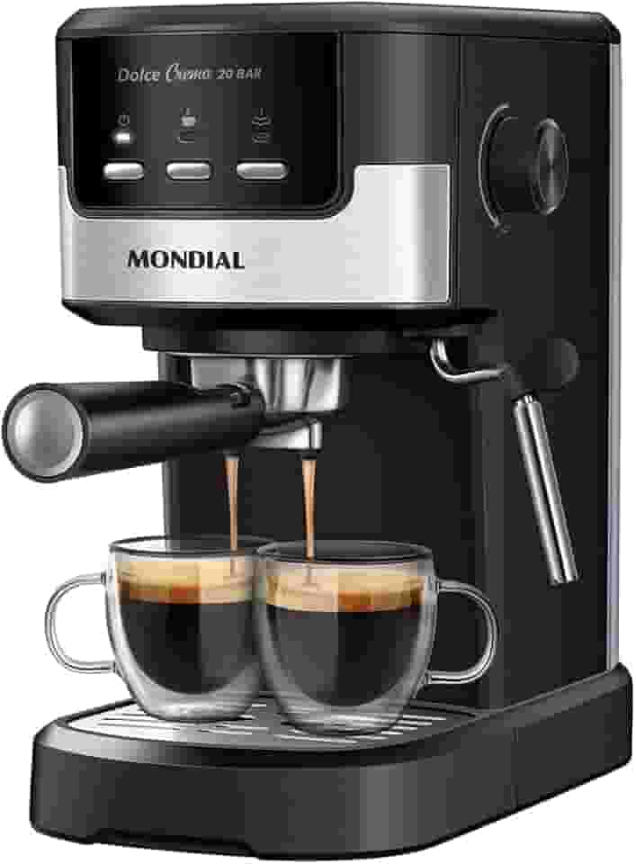 MONDIAL Cafeteira Espresso Dolce Crema 20 Bar, Preto/Inox, 1200W, 110V - C-20-EC