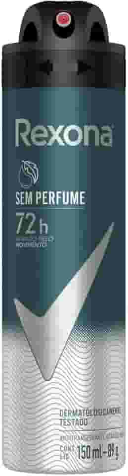 Desodorante Antitranspirante Aerosol Masculino Rexona Sem Perfume 72 horas 150ml (A embalagem pode variar)