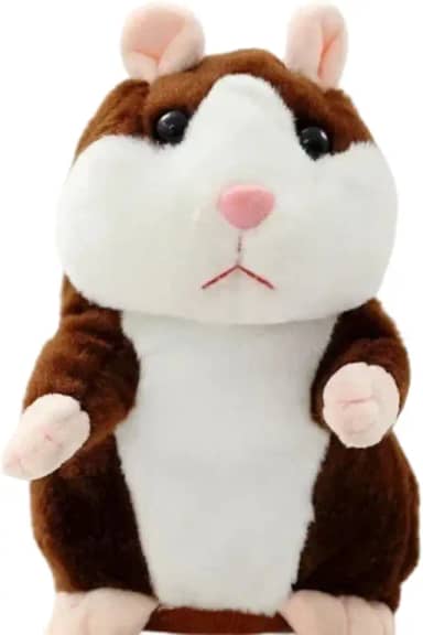 Brinquedo Falante Infantil Hamster de Pelúcia Elétrico, Brinquedos Recheados de Gravação, Presente Melhor Amigo para Menino e Meninas, 16,5x10,5x8,5 cm - Educativo - Envolvente (Castanho Escuro)