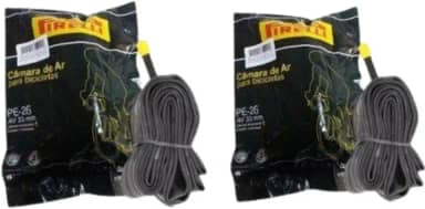 Par Câmaras De Ar Para Bicicleta Aro 26 Pirelli Bico Grosso 33mm.