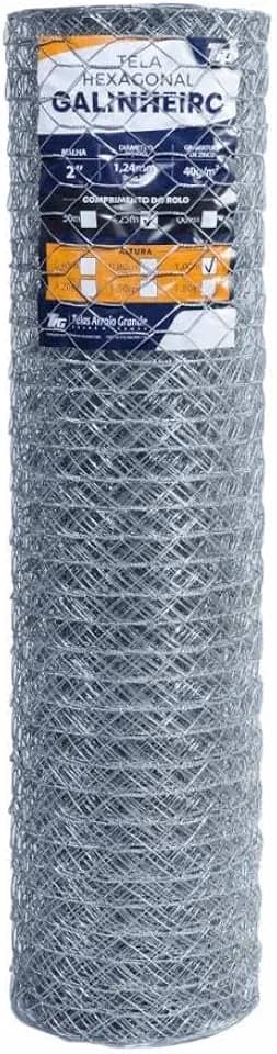 Tela Hexagonal Galinheiro Tag Malha 2' Fio Bwg 18 (1,24mm) Rl 25x0,6m
