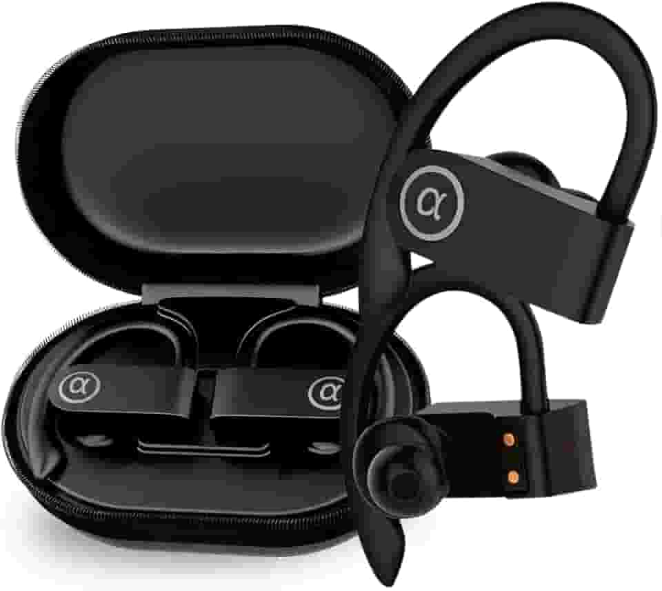 Fone de Ouvido Bluetooth 5.4 Esportivo com Microfone – Bateria de 45h, Antirruído, IPX5 à Prova d'Água – Estojo com Display LED – Ideal para Treinos, Corridas e Chamadas Nítidas