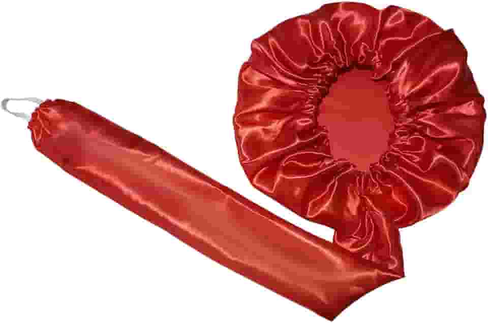 Touca Difusora Secadora De Cetim Seda Vermelho Anti Frizz