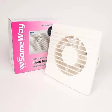 Exaustor Doméstico Para Banheiro De 4" 127/220V Potência 18W Super Silencioso 15cm Com Tela Anti-Inseto