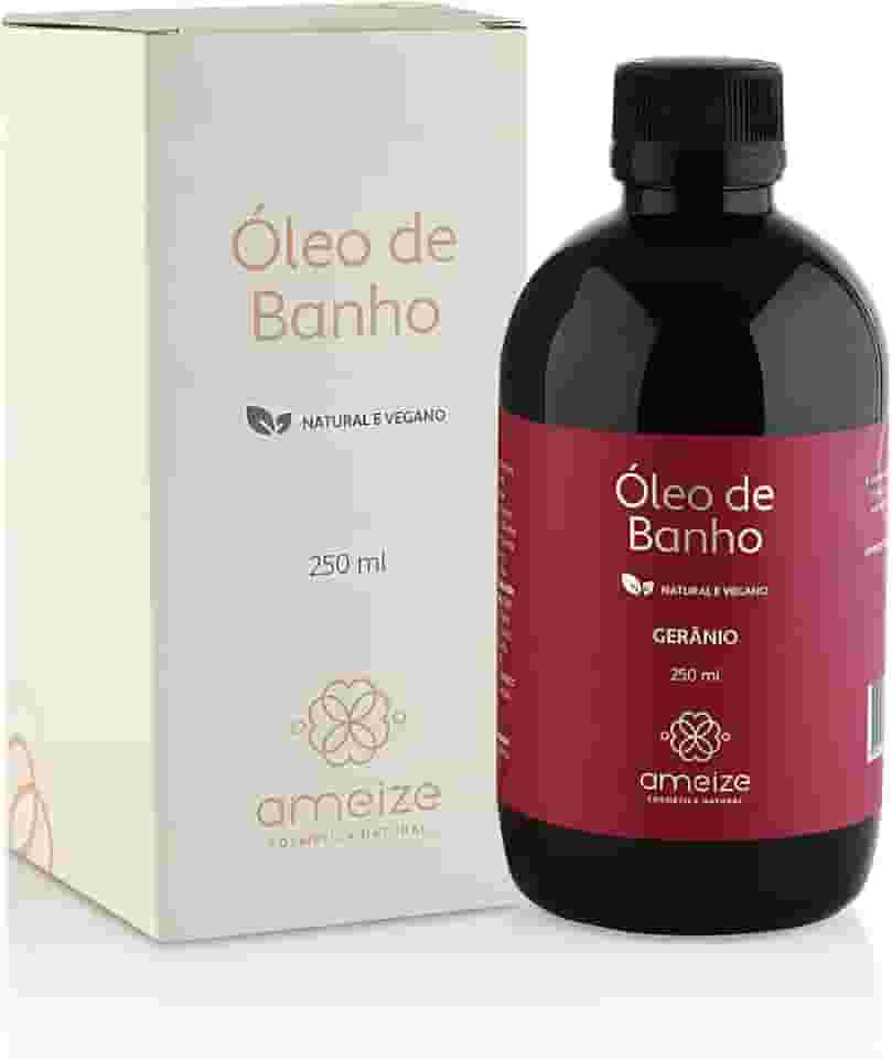 Óleo de Banho Hidratante Perfumado Ameize com Óleo Essencial de Gerânio | Emulsiona na Pele Molhada | 250 m| Aroma Floral Natural