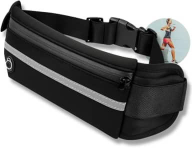 Pochete Slim Fitness Esportiva, Porta Celular Impermeável, para Corrida, Academia, Bike, Trilha e Acampamento – Masculina e Feminina (Preto)